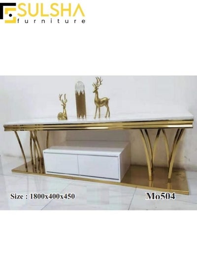 Buy TV Stand, Modern Ceramic and Steel TV Table  Stand, Modern TV Table for TV, Small Apartment Mini Floor Cabinet, Cabinet for Living Room Table in UAE