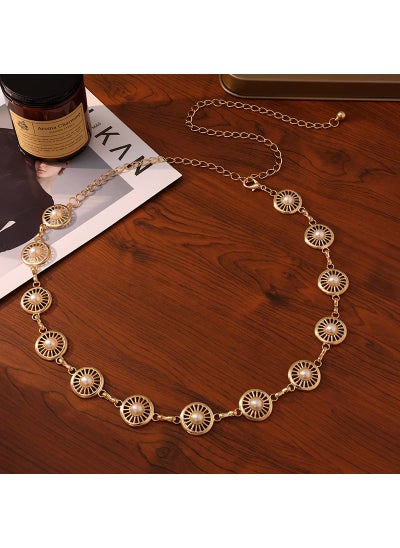 اشتري Trendy Metal Hollow-Out Pearl Waist Chain for WomenGold Gold في الامارات