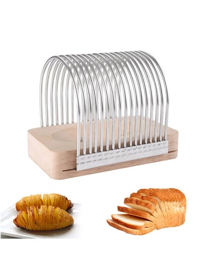 Buy Bread Slicer,  Toast Slicer, Toast Cutting Guide for Homemade Bread, Bread Slicing Guide, Fixed Stainless Steel Food Slicer, Enjoy Homemade Bread Like Bagel, Sourdough, Cake in UAE