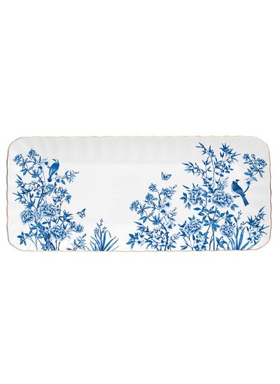 Buy Paradise Garden Porcelain Platter, White & Blue in UAE