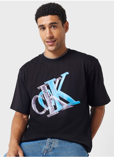 Buy 3D Logo Crew Neck T-Shirt in UAE