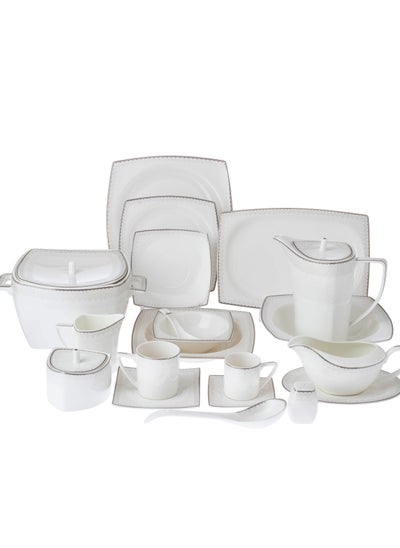 Buy Dinner set 77 pieces of luxurious porcelain, number 6 people in Saudi Arabia