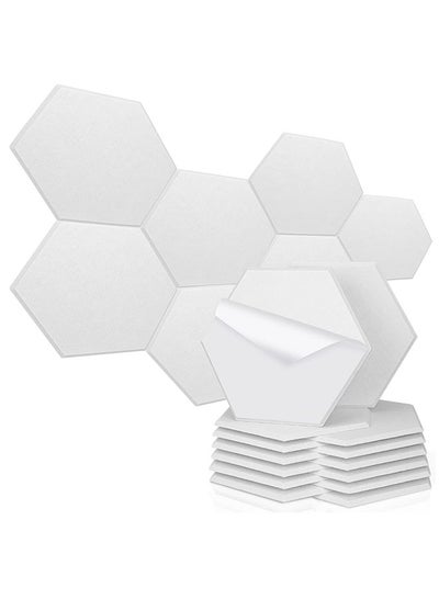 Buy Recording Studio Soundproof Acoustic Panels for Wall Tiles Noise Blocking Self-Adhesive 11.8''X10''X0.35'' High Density Polyester Deadening Foam Panel for Door (M Hexagon 12 Pack) in Saudi Arabia