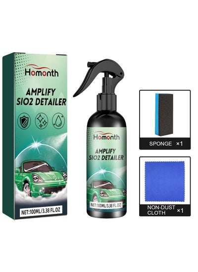 Buy Amplify Sio2 Detailer, Car Scratch Repair Spray, Car Quick Repair Nano Spray, Fast Flawless Repair Scratch Spray, Car Fine Scratch Removal Spray (100ml + Sponge Brush and Non-Dust Cloth) in Saudi Arabia