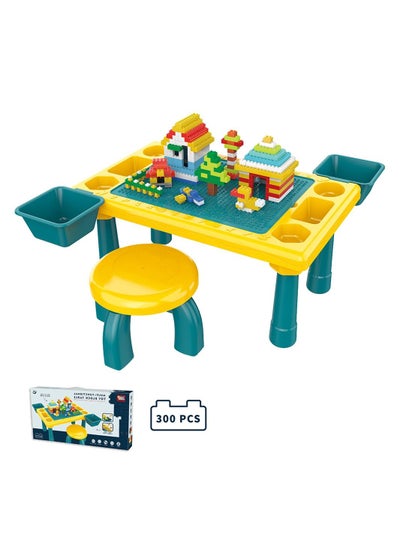 Buy Blocks 4 In 1 Activity Table With Stool - Green in Saudi Arabia