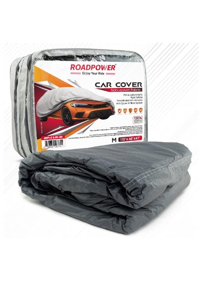 Buy zipper Car Cover with Mirror Pocket for All Weather Waterproof Windproof Dustproof UV Protection Full Covers PVC & Cotton Fabric Tight Taffeta smooth Non-Abrasive (Medium 170''X 65''X 47'') in UAE