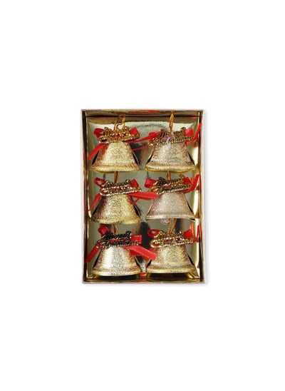 Buy 6-Piece Bell Ornament 3.5x3cm - Gold in UAE