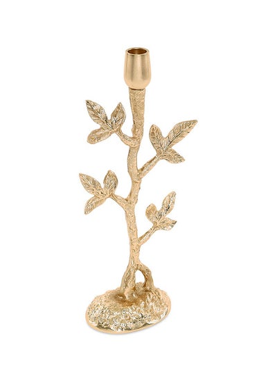 Buy Mural Taper Candle Holder, Gold - 10x35 cm in UAE