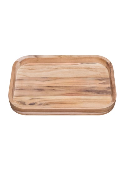 اشتري 46x30cm Teak Wood Rectangular Barbecue Tray with Natural Finish في الامارات