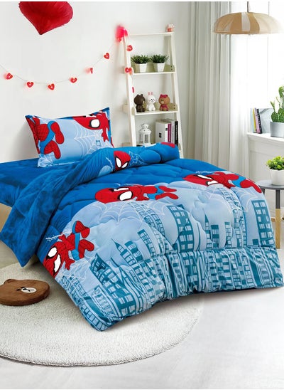 اشتري 3 Pieces Kids Winter Comforter Set Single Size 170x220Cm Printed Bedding Set Includs Comforter, Fitted Sheet and Pillow Shams Multicolour في السعودية