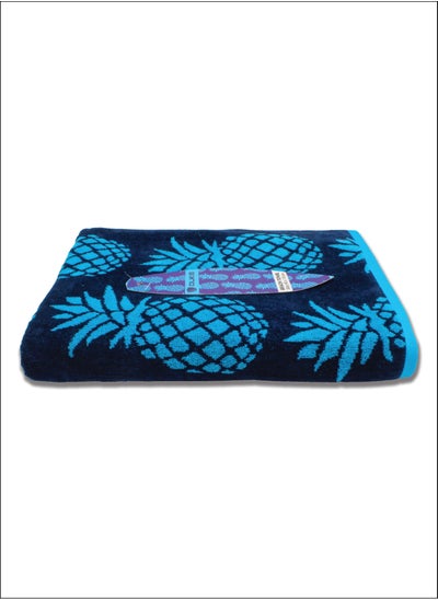 Buy BEACH TOWEL - Cotton Beach Towel, Beach Blanket 90Cm x 170Cm 400GSM - Pineapple Design in UAE