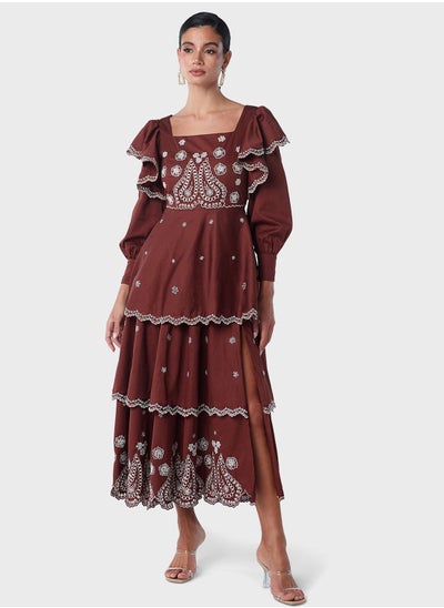 Buy Embroidered Tier Dress in Saudi Arabia