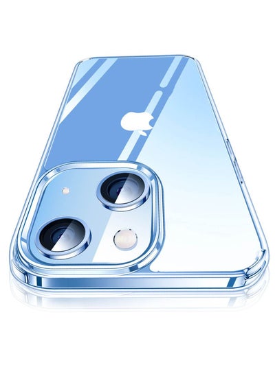 Buy Transparent Crystal Clear iPhone 13 and iPhone 14 Case Case 6.1 inch Shockproof Curved Edges apple iphone 13 case HD Clear Anti Scratch iPhone 13 and iPhone 14 protective case [NOT FOR 14 AND 13 PRO] in Saudi Arabia