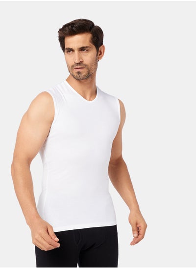 Buy Pack Of 3  White V-Neck Lycra T-Shirt in Egypt