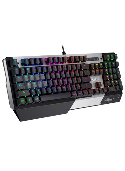 Buy B865R RGB Gaming Keyboard - Optical BLUE Switch - LK Tactile & Clicky - Zero-Lag Response with Lightning Speed - Magnetic Detachable Cover (Gun Grey) in Egypt