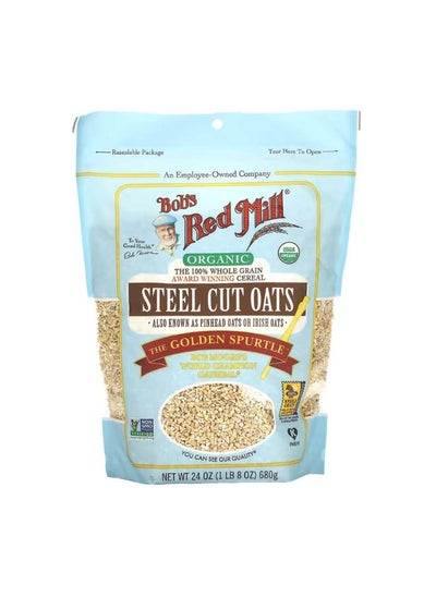 Buy Organic Steel Cut Oats Whole Grain 24 oz 680 g in UAE