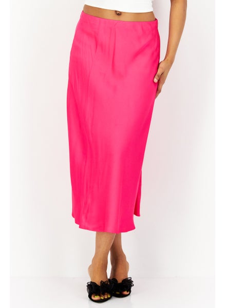 اشتري Women Plain Midi Skirt, Pink في الامارات