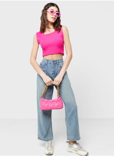 اشتري High Waist Straight Leg Jeans في السعودية