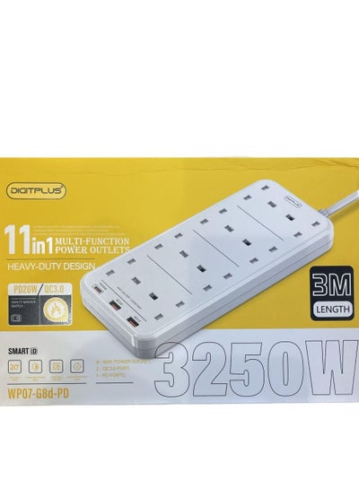 Buy Smart Timer Power Strips 11in1 with 1 20W USB-C PD and 8 AC Outlets and 2 USB Ports 3M in Saudi Arabia