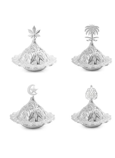 Buy 4 pc Incense Burner 8 * 8 cm ( SILVER) in Egypt