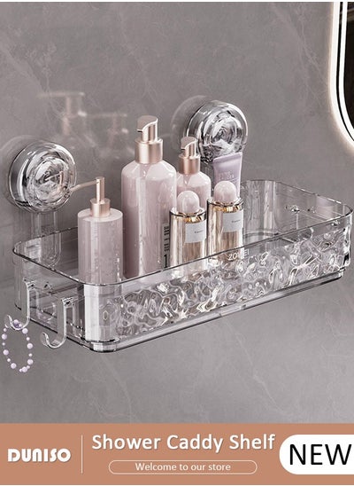 Buy Shower Caddy Shelf, Clear Suction Cup Shower Caddy, Portable Removable Shower Caddy with Two Vacuum Suckers, Wall Mounted Organizer, Bathroom Interior Shower Storage Basket in UAE