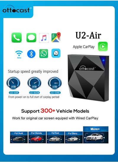 Buy OTTOCAST U2 Air Wireless CarPlay Adapter CarPlay Dongle Activator Bluetooth USB Multimdia Player for Audi Toyota Volkswagen in Saudi Arabia