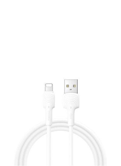 Buy Recci, RTC-N26L, Recci Data and Charging Cable, Supports 2.4A Fast Charging, Lightning Port, 100cm Cable Length, White. in Egypt