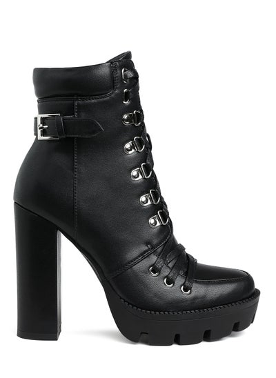 Buy Lace up Combat Boots in Black in UAE