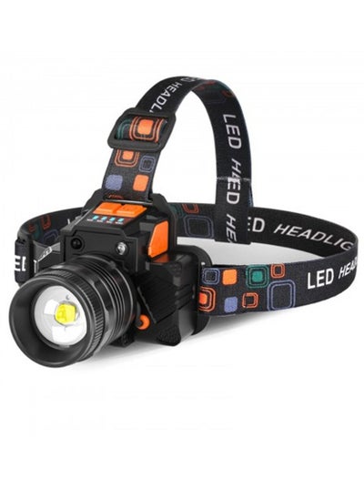 اشتري LED Headlamp Big Capacity Strong Light Rechargeable Waterproof Outdoor Night Fishing Long Range Flashlight Camping Light Sensor Switch Mode في الامارات