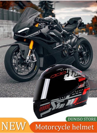 اشتري Full face motorcycle helmet, lightweight, collision resistant, breathable lining motorcycle helmet, cool riding equipment Four season racing helmet, suitable for both men and women في السعودية