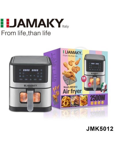 Buy Digital air fryer, 2500 watts, 8 liters, from Jamaki JMK 5012, Italian in Egypt