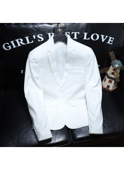 Buy Chic Trendy Mens Blazer Light Blue Slim Fit White in UAE