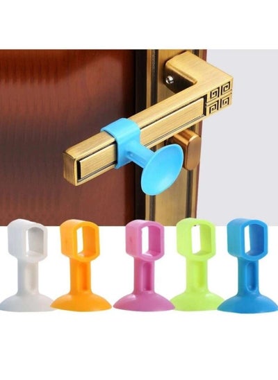 Buy Silicone Door Stoppers, 5 Pieces, Stoppers To Protect The Wall From Damage, Multi-Use, Multi-Color in Egypt