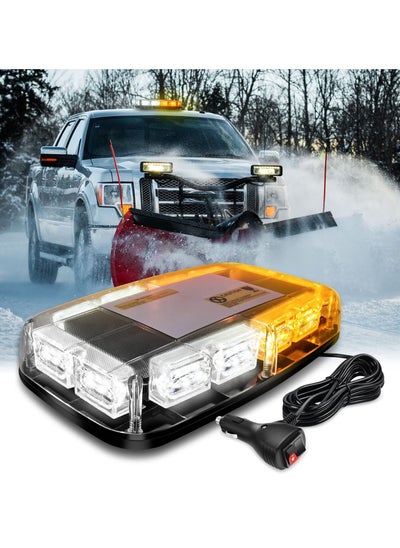 Buy 48 LED Emergency Strobe Light Bar for Roof Top, High Visibility Amber/White, 12-24V, Mini LED Safety Warning Light with Magnetic Base, Suitable for Cars, Snow Plows, Trucks, Construction Vehicles in Saudi Arabia