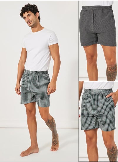 Buy Pack of 2 - Checked Assorted Woven Boxers in Saudi Arabia