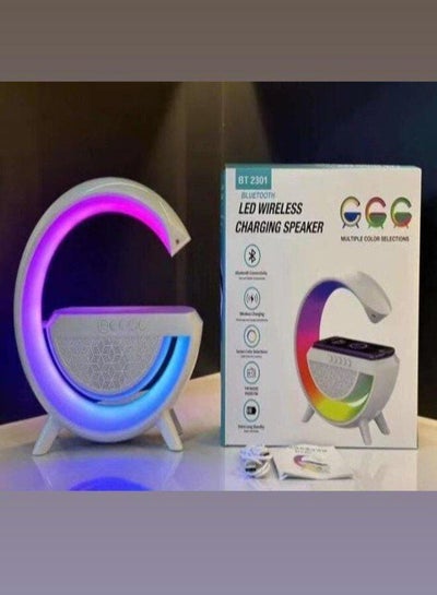 Buy Bluetooth Speaker Led Smart Bluetooth Sound Atmosphere Lamp G-shaped Wireless Charger With Clock Night Light Sunrise in Saudi Arabia
