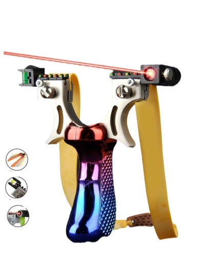 Buy Hunting Slingshots Set, Professional Laser Slingshot for Outdoor Hunting,Adult high-speed catapult slingshot,100 Ammo Balls and 2 Rubber Bands. in Saudi Arabia