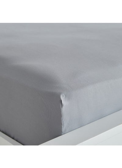 Buy Derby Solid Microfiber Queen Fitted Sheet 150 X 200 X 25 Cm in Saudi Arabia