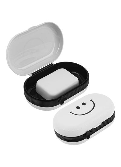 Buy 2 Pack Smile Soap Holder with Lid, Plastic Travel Soap Container, Leakproof Travel Soap Container, Portable Bar Soap Holder for Camping Gym Travel in UAE