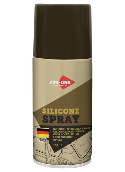 Buy Aim One Silicone Spray 100ml - Suitable For Rubber Seals On Doors - Hood - Trunk - Door Lock & Door Hinges in UAE