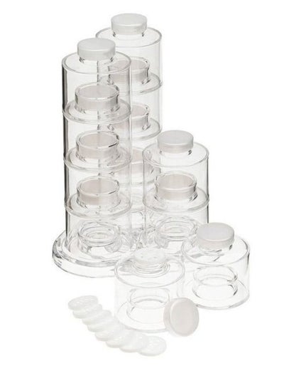 Buy 12 pieces of 360-degree rotating spice tower Acrylic Spice Rack with Base in Egypt