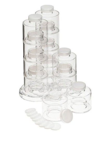 12 pieces of 360-degree rotating spice tower Acrylic Spice Rack with ...