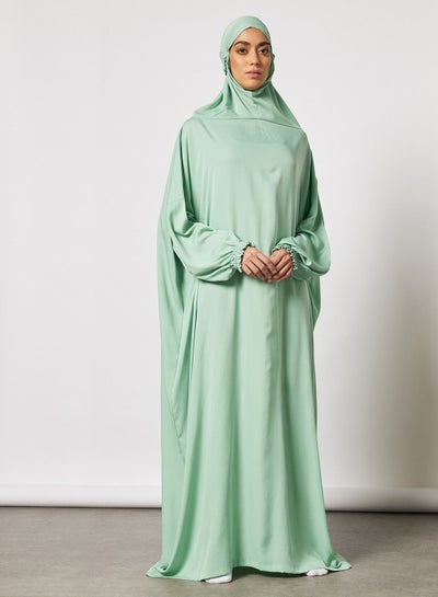 اشتري ثوب صلاة بلون سادة ومزود بحجاب متصل في السعودية
