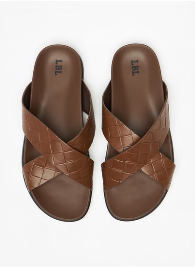 اشتري Textured Slip-On Arabic Sandals في الامارات