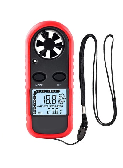 Buy Mini Digital Anemometer Beaufort Scale IP67 Thermometer Handheld Anemometro Pocket Wind Speed Meter Air Velocity Wind Temperature Speed Chill Indicator Measure Meter Backlight LCD with Max/AVG Mode in Saudi Arabia