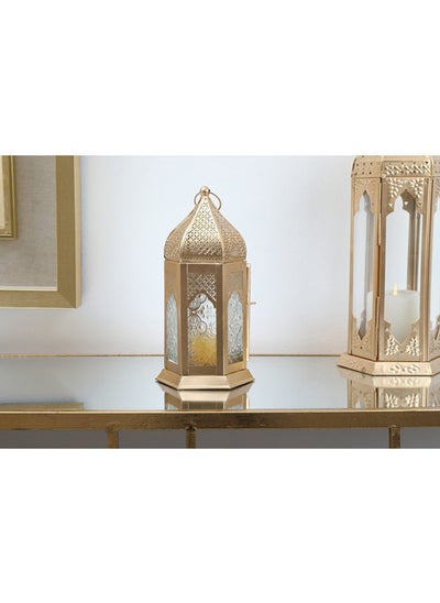 Buy Pazice Lantern Gold/Clear 13x11x24cm in UAE