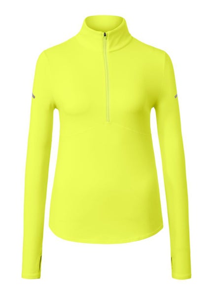 اشتري Women Slim Fit Solid Long Sleeve Training Sweatshirts, Neon Yellow في الامارات