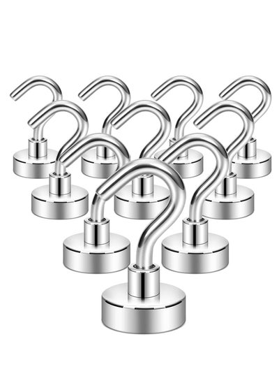 اشتري Magnetic Hooks, 27+ lb Strong Magnet with Hook for Fridge, Super Neodymium Extra Strength Industrial Hooks for Hanging, Magnetic Hanger for Toolbox, Cruise, Grill, Coat and Storage （ 12 Pcs ） في الامارات