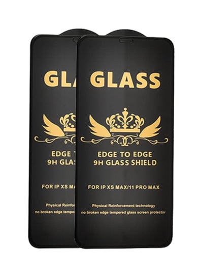Buy G-Power 9H Tempered Glass Screen Protector Premium With Anti Scratch Layer And High Transparency For Iphone XS Max  Set Of 2 Pack 6.5" - Black in Egypt