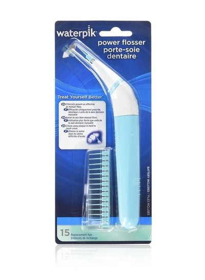 Buy Waterpik water flosser with white/blue heads in Saudi Arabia